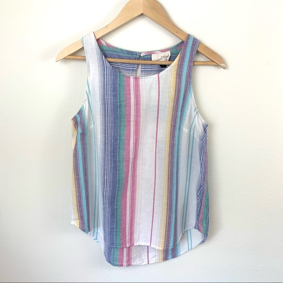 ✨5 FOR $25✨ Universal Thread Rainbow Stripe Crop Tank Top - Picture 1 of 6